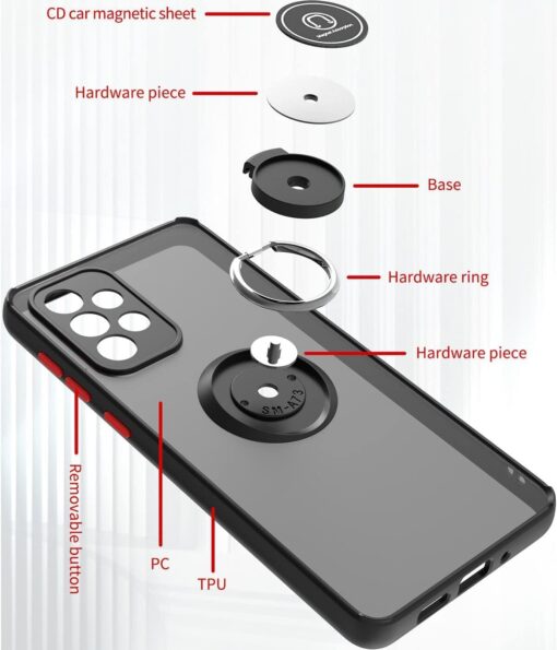 Samsung Galaxy A72/A73 Shockproof Frosted Matte Case With Ring Holder - Image 19