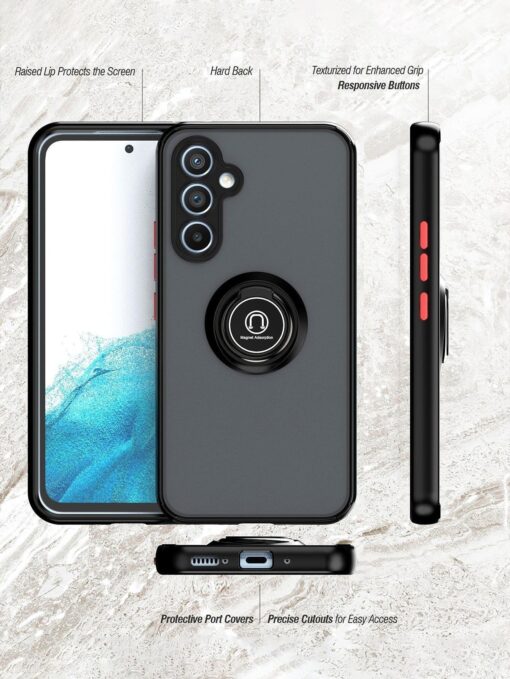 Samsung Galaxy A25/A35/A55 Shockproof Frosted Matte Case With Ring Holder - Image 14