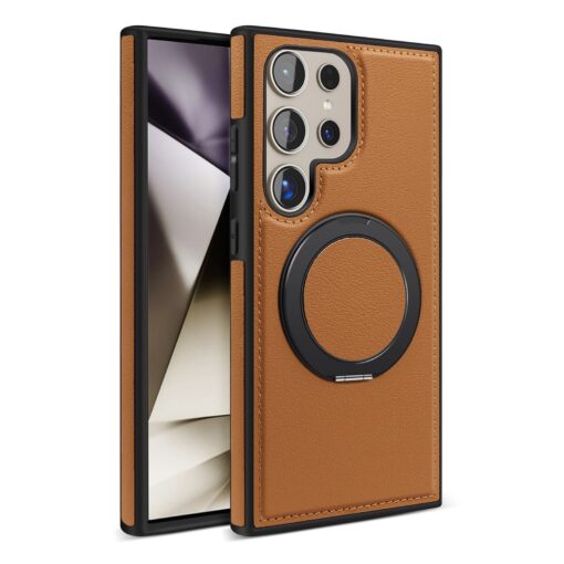 Samsung Galaxy S22 S23 S24 S25 Ultra Series Magsafe Leather 360° Adjustable Ring Shockproof Protective Slim Stand Case - Image 17