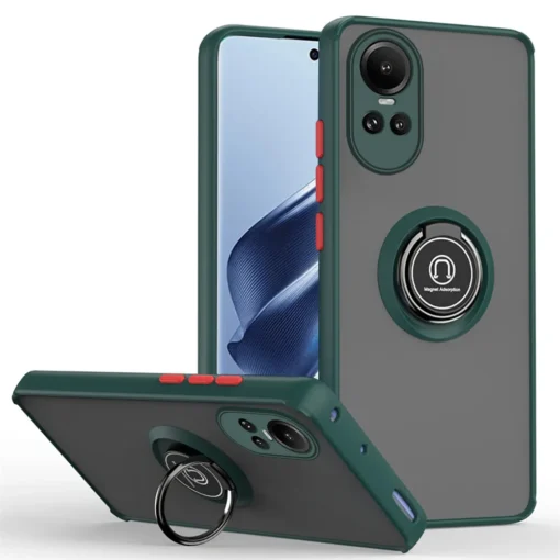 Oppo Reno 10 / 10 Pro Shockproof Frosted Matte Case With Ring Holder - Image 3