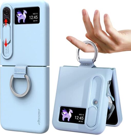Nillkin Ring Slide Camera Lens Silicone Protective Case for Samsung Galaxy Z Flip 3/4/5 5G Series - Image 4