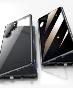 Magnetic Double Sided Clear Tempered Glass Full Protective Case for Samsung Galaxy S Series
