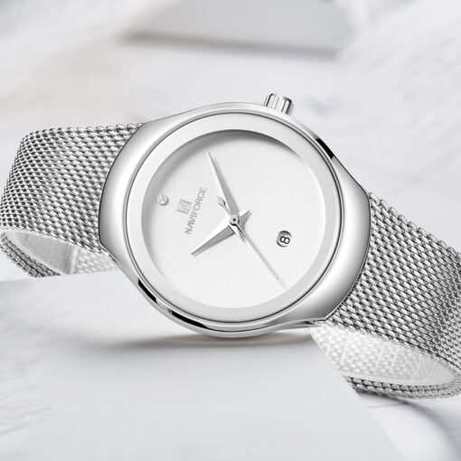 NAVIFORCE Women's Analogue Quartz Watch Waterproof Simple Stainless Steel Band - Image 10
