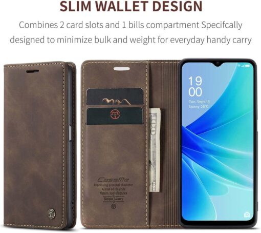 Oppo A57/Oppo A77/A77s CASEME Magnetic Retro Leather Flip Cover - Image 15
