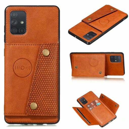 Samsung Galaxy A71 Leather Stand Case +3D Tempered Glass Protector - Image 3
