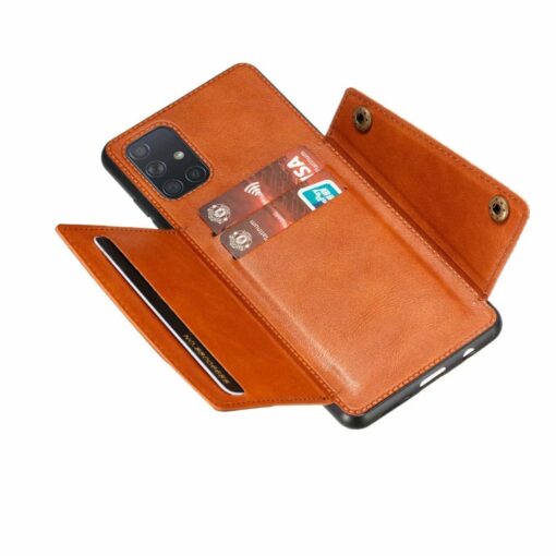 Samsung Galaxy A71 Leather Stand Case +3D Tempered Glass Protector - Image 12