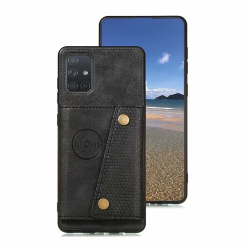 Samsung Galaxy A71 Leather Stand Case +3D Tempered Glass Protector - Image 15