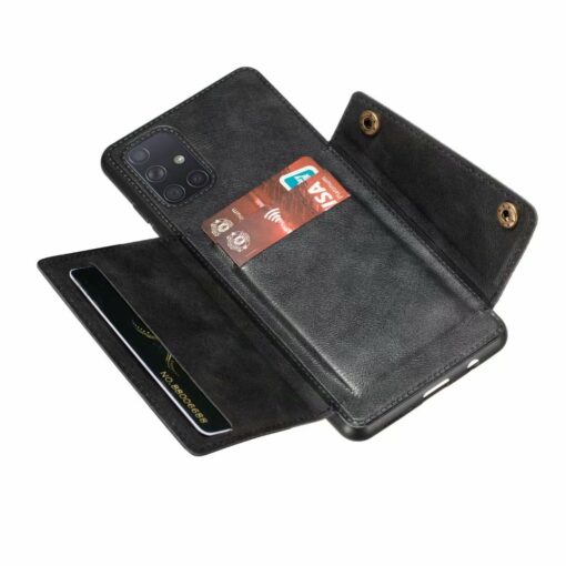 Samsung Galaxy A71 Leather Stand Case +3D Tempered Glass Protector - Image 17