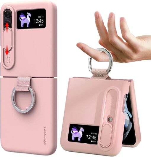 Nillkin Ring Slide Camera Lens Silicone Protective Case for Samsung Galaxy Z Flip 3/4/5 5G Series - Image 2
