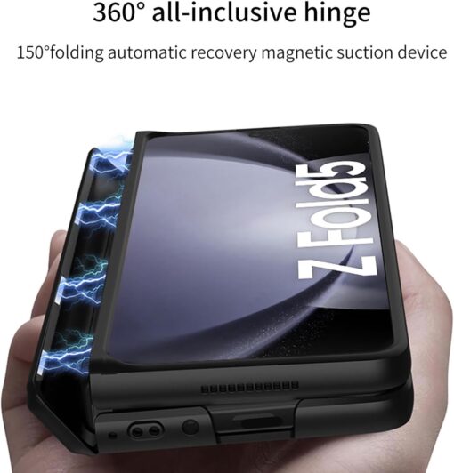 Samsung Galaxy Z Fold 5 Magnetic Adsorption Hinge Holder Protection Phone Case - Image 16