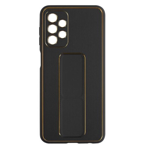 Premium Gold Electroplated Luxury Leather Case with Magnetic Car Mount Holder & Wrist Strap Case Kickstand for Samsung Galaxy A Series - Image 12