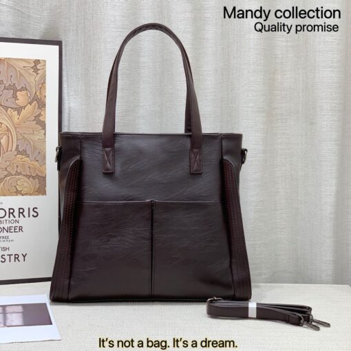 IELGY Fashionable large-capacity Multipurpose Mandy Fashion Grain Leather Crossbody handbag - Image 11