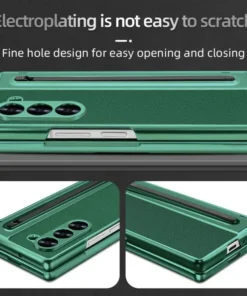 GKK Slim Retro Leather Magnetic Folding Case for Samsung Galaxy Z Fold 3,4,5,6,7 – 360° Protection with Hinge Guard, Built-in Screen Protector, and S-Pen Support (Copy)