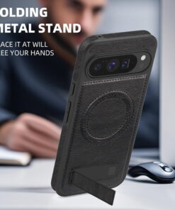 Magnetic Leather Back Cover with Kickstand For Google Pixel 9 pro xl,10 pro xl And And 10-10 Pro