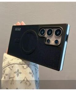 Luxury Matte Leather Magnetic Aircase – MagSafe Wireless Charging Compatible Shockproof Bumper Cover-Soft Leather Anti-Scratch Protective Phone Case For-S22-23-24-25-ultras