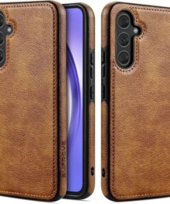 Luxury Business PU Leather Texture Phone Case for Samsung S24+ S25+ S23fe A34 A55 A35 A56 A36 A26 Shockproof Soft Bumper Back Case