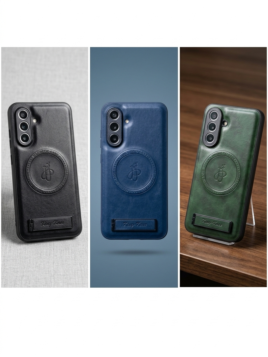 Magnetic Leather Back Cover with Kickstand And Bult-In-Magnetic-Suction-For-Samsung-Galaxy-A17-A26-A36-A37-A55-A56-A57 - Image 5