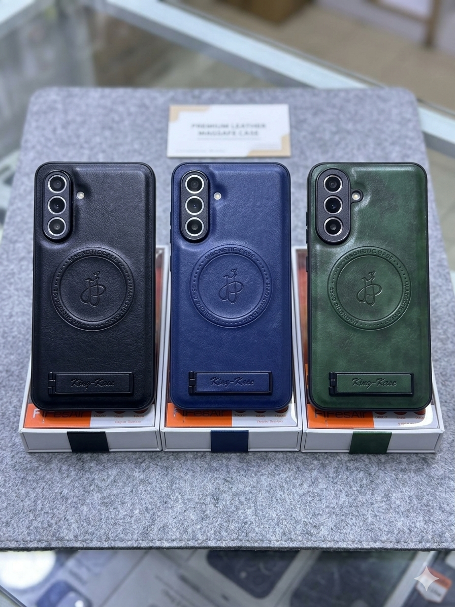 Magnetic Leather Back Cover with Kickstand And Bult-In-Magnetic-Suction-For-Samsung-Galaxy-A17-A26-A36-A37-A55-A56-A57 - Image 6