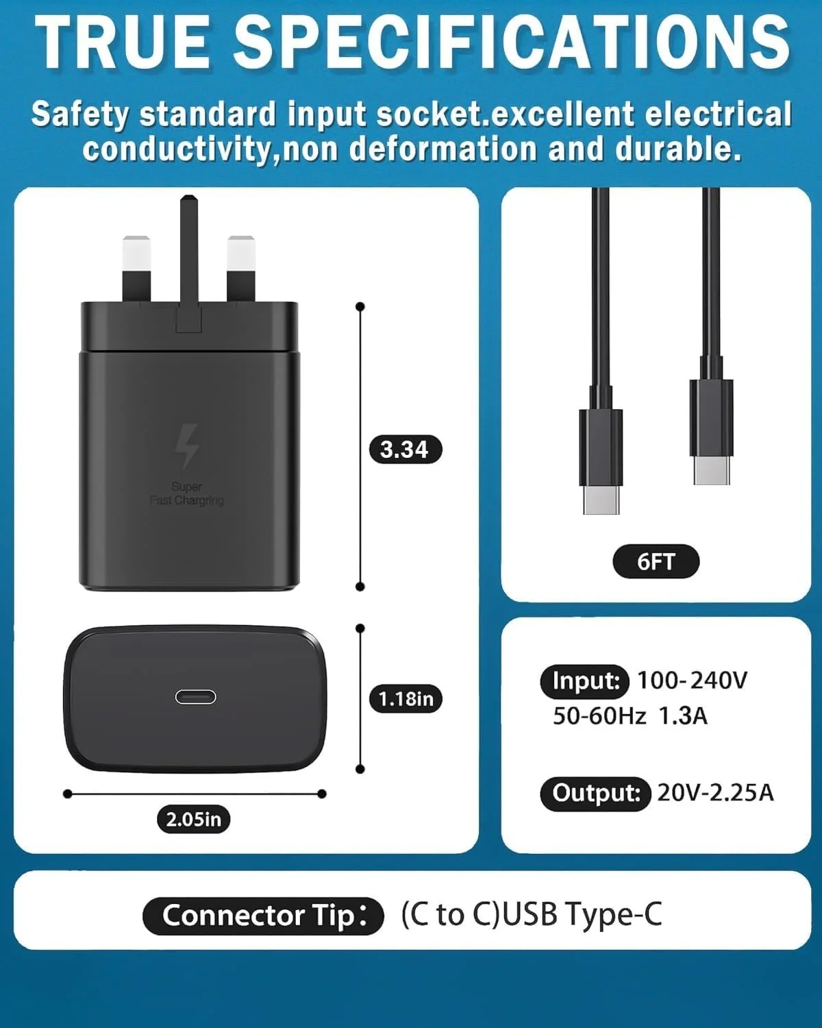 Original Samsung 25W PD Super Fast Wall Charger With USB Type-C to C Cable - Image 21