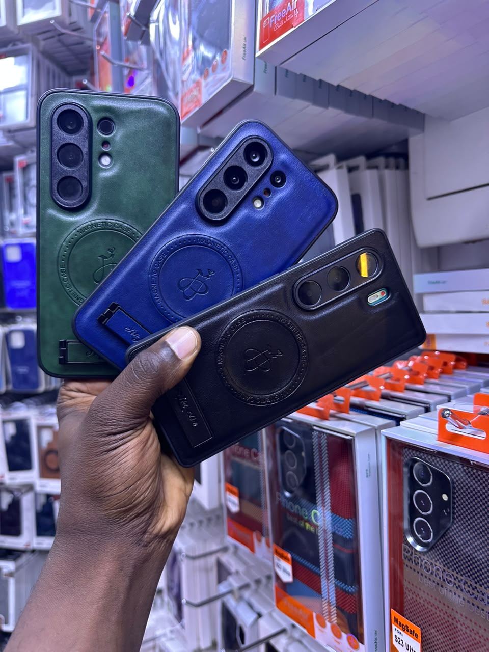 Magnetic Leather Back Cover with Kickstand And Bult-In-Magnetic-Suction-For-Tecno-Camon 40-T-Camon 40 Pro-T-Camon 50-And -T-Camon 50 Pro - Image 5