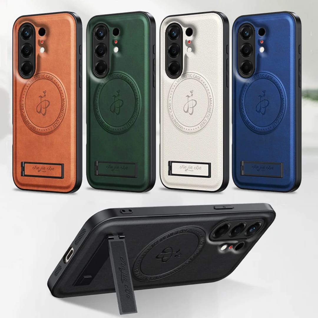 Magnetic Leather Back Cover with Kickstand And Bult-In-Magnetic-Suction-For-Tecno-Camon 40-T-Camon 40 Pro-T-Camon 50-And -T-Camon 50 Pro