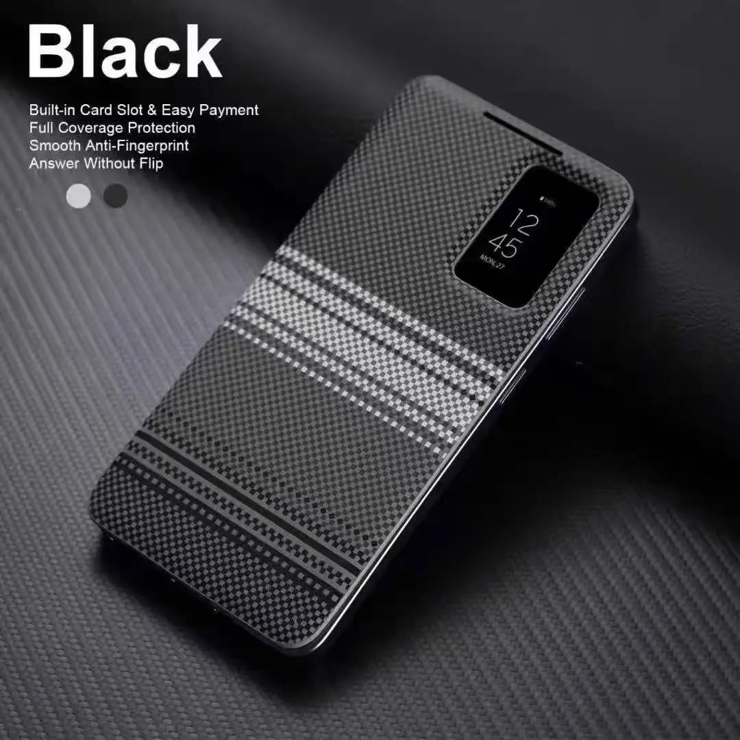 Premium-Carbon-Smart-Flip-Cover-With-Sensor-For-S24 Ultra-S25 Ultra And S26 Ultra - Image 2