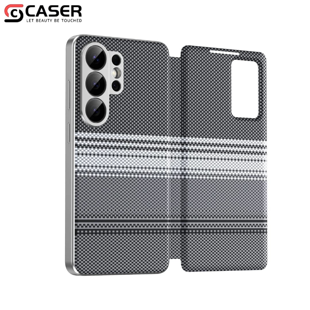 Premium-Carbon-Smart-Flip-Cover-With-Sensor-For-S24 Ultra-S25 Ultra And S26 Ultra - Image 5