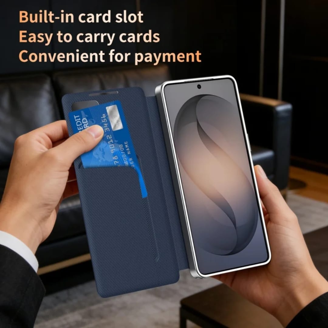 Premium-Carbon-Smart-Flip-Cover-With-Sensor-For-S24 Ultra-S25 Ultra And S26 Ultra - Image 6