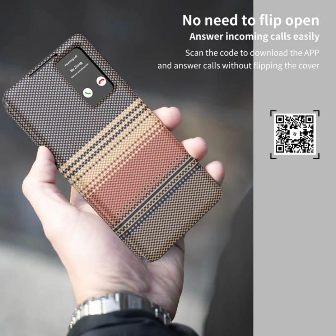Premium-Carbon-Smart-Flip-Cover-With-Sensor-For-S24 Ultra-S25 Ultra And S26 Ultra - Image 8