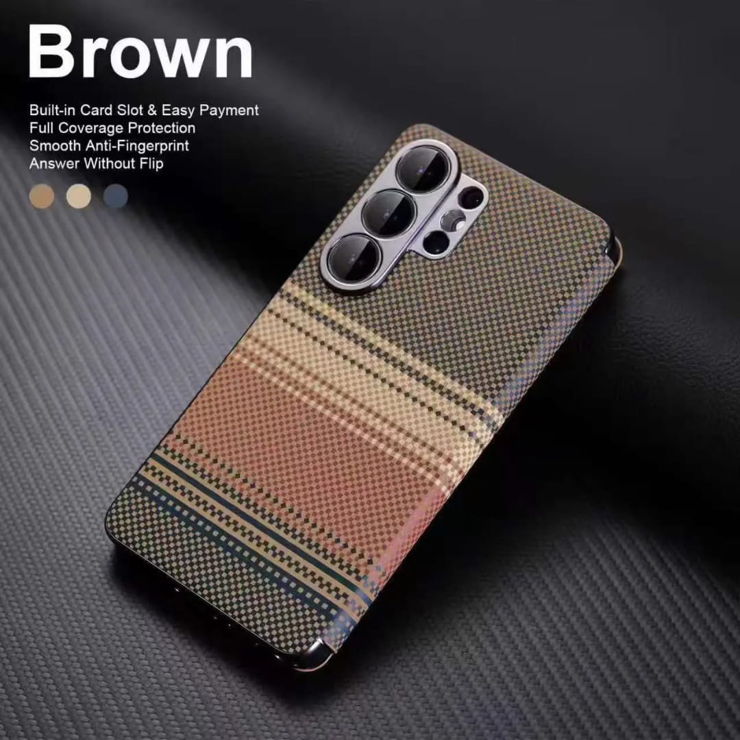 Premium-Carbon-Smart-Flip-Cover-With-Sensor-For-S24 Ultra-S25 Ultra And S26 Ultra - Image 9