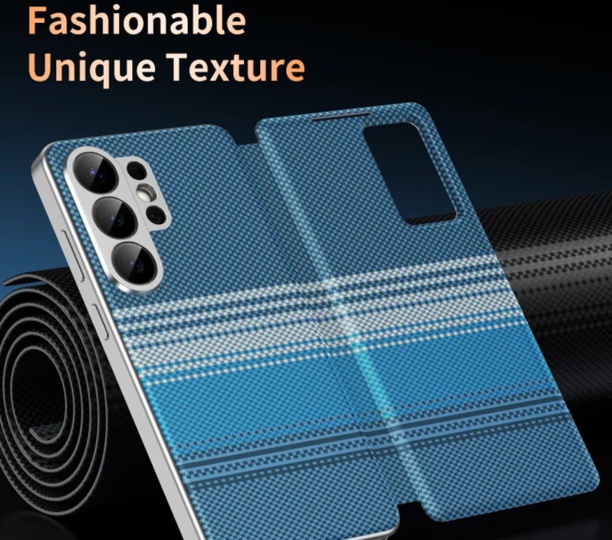 Premium-Carbon-Smart-Flip-Cover-With-Sensor-For-S24 Ultra-S25 Ultra And S26 Ultra - Image 15