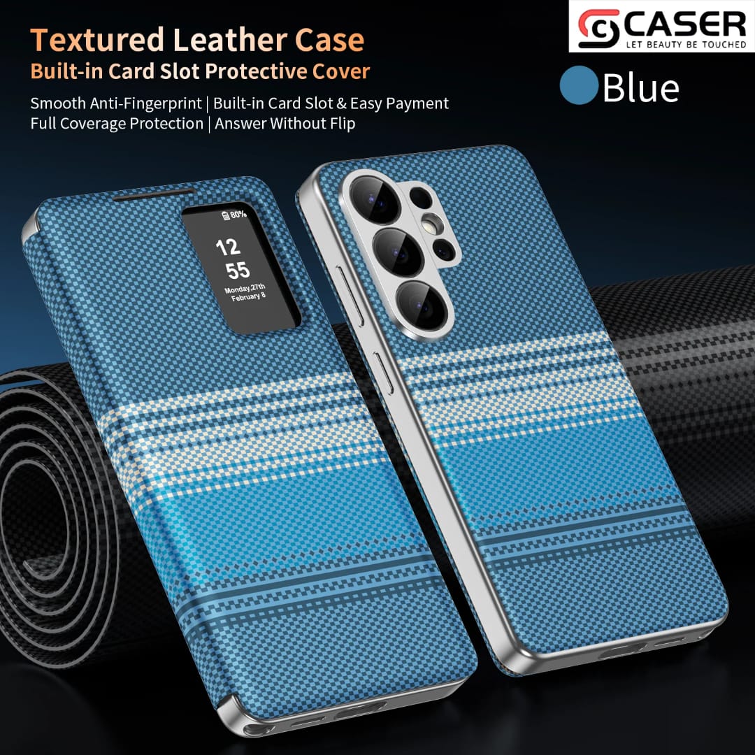 Premium-Carbon-Smart-Flip-Cover-With-Sensor-For-S24 Ultra-S25 Ultra And S26 Ultra - Image 18