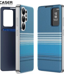 Premium-Carbon-Smart-Flip-Cover-With-Sensor-For-S24 Ultra-S25 Ultra And S26 Ultra