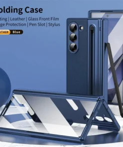GKK Slim Retro Leather Magnetic Folding Case for Samsung Galaxy Z Fold 7-8-And 8 Ultra – 360° Protection with Hinge Guard, Built-in Screen Protector, and S-Pen Holder