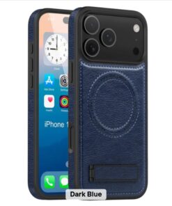 Magnetic Leather Back Cover with Kickstand for iphone 17 Pro-17 Promax-18 Pro-And-18 Promax